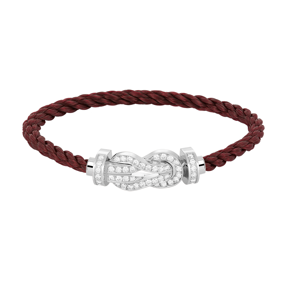 [Plus&Max]CHANCE LARGE 8 FIGURE BUCKLE FULL DIAMOND BRACELET SILVER