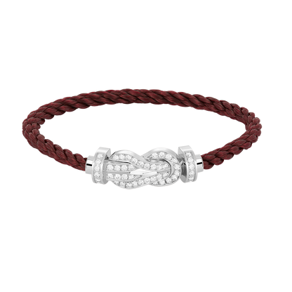 [Plus&Max]CHANCE LARGE 8 FIGURE BUCKLE FULL DIAMOND BRACELET SILVER