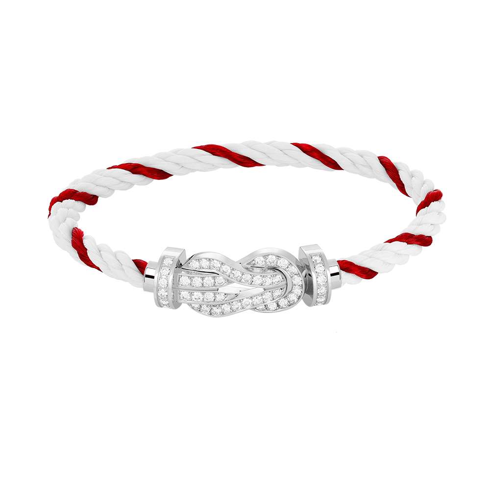 [Plus&Max]CHANCE LARGE 8 FIGURE BUCKLE FULL DIAMOND BRACELET SILVER