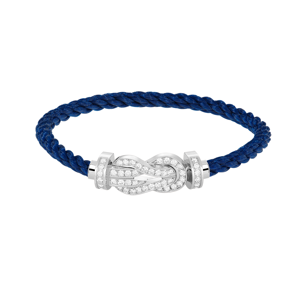 [Plus&Max]CHANCE LARGE 8 FIGURE BUCKLE FULL DIAMOND BRACELET SILVER
