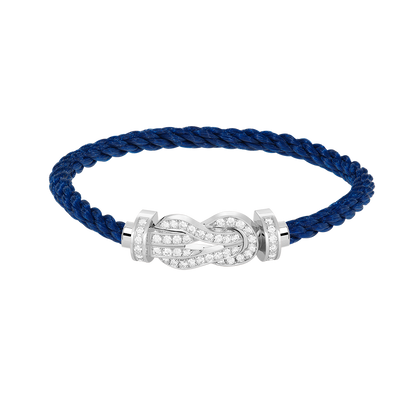[Plus&Max]CHANCE LARGE 8 FIGURE BUCKLE FULL DIAMOND BRACELET SILVER
