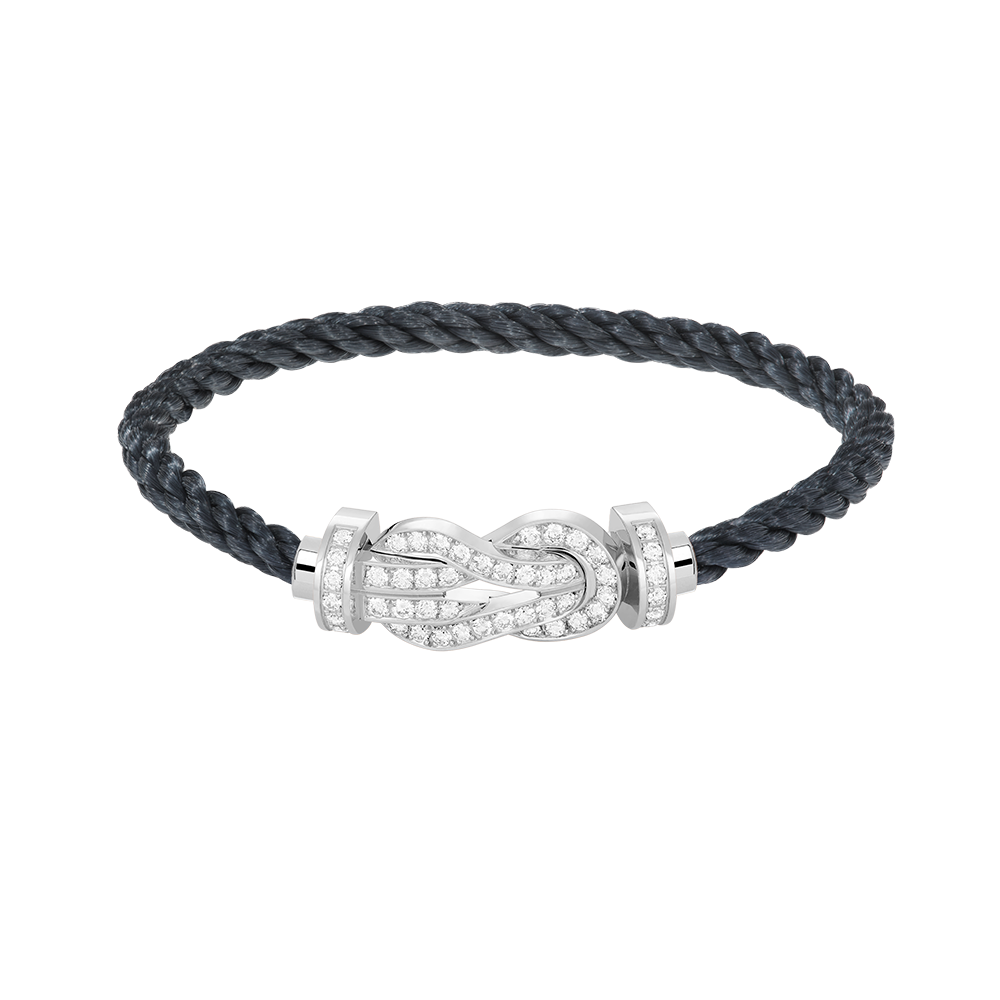 [Plus&Max]CHANCE LARGE 8 FIGURE BUCKLE FULL DIAMOND BRACELET SILVER