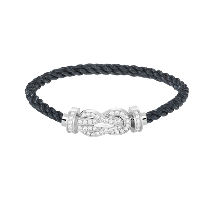 [Plus&Max]CHANCE LARGE 8 FIGURE BUCKLE FULL DIAMOND BRACELET SILVER