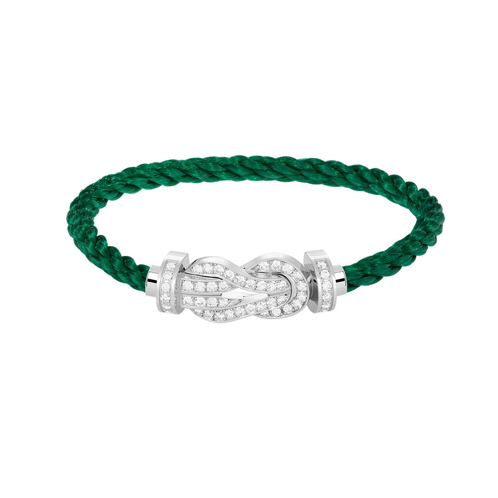 [Plus&Max]CHANCE LARGE 8 FIGURE BUCKLE FULL DIAMOND BRACELET SILVER