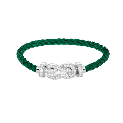 [Plus&Max]CHANCE LARGE 8 FIGURE BUCKLE FULL DIAMOND BRACELET SILVER