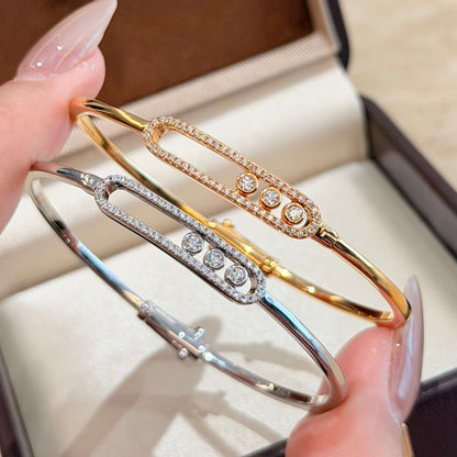 [Plus&Max]Move Pavé Diamond Bangle Bracelet M