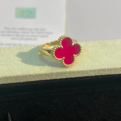 [Plus&Max]NEW CLOVER PINK ENAMEL RINGS