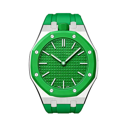 [Plus&Max]OAK POP GREEN STEEL SILICONE STRAP