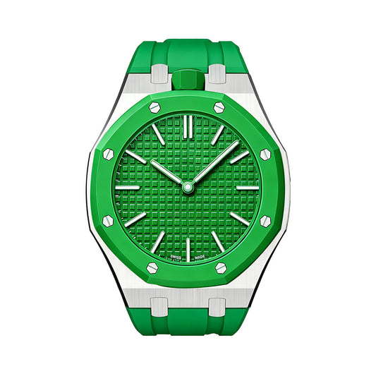 [Plus&Max]OAK POP GREEN STEEL SILICONE STRAP