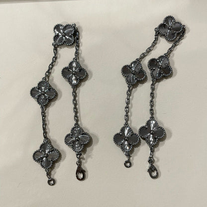 [Plus&Max]CLOVER 5 MOTIF BLACK BRACELET