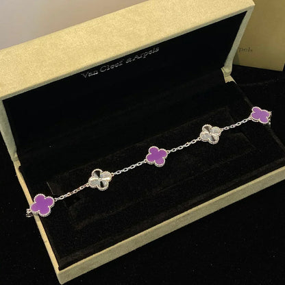 [Plus&Max]LUCKY CLOVER 5-MOTIF BRACELET - VIOLET COLLECTION