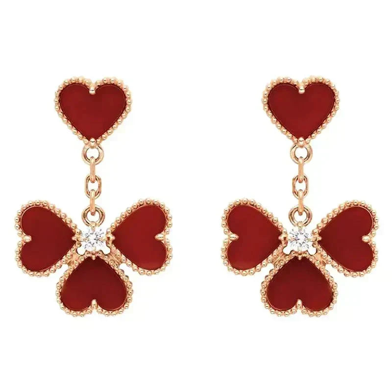 [Plus&Max]SWEET CLOVER CARNELIAN EARRINGS