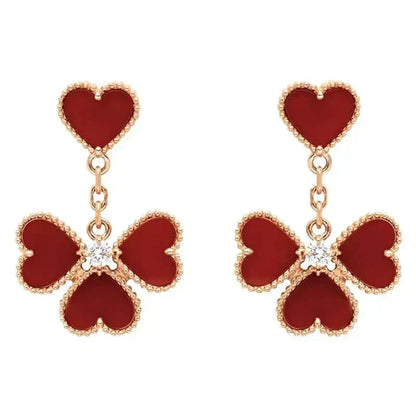 [Plus&Max]SWEET CLOVER CARNELIAN EARRINGS
