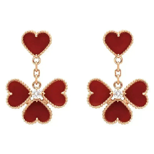 [Plus&Max]SWEET CLOVER CARNELIAN EARRINGS