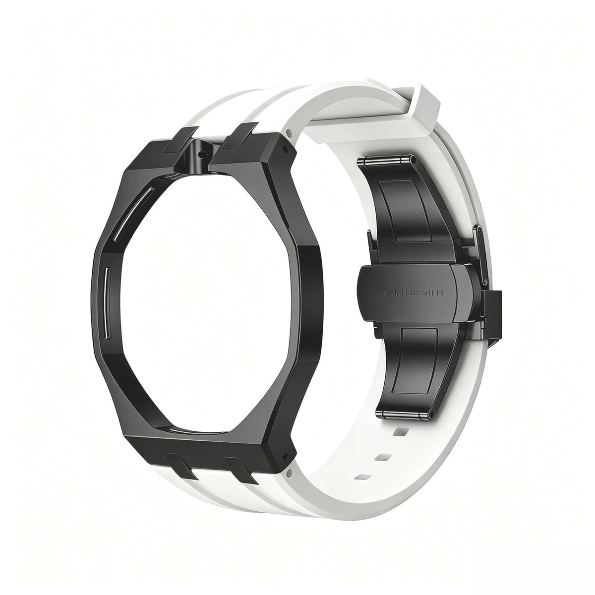 [Plus&Max]OAK POP BLACK STEEL CASE & SILICONE STRAP