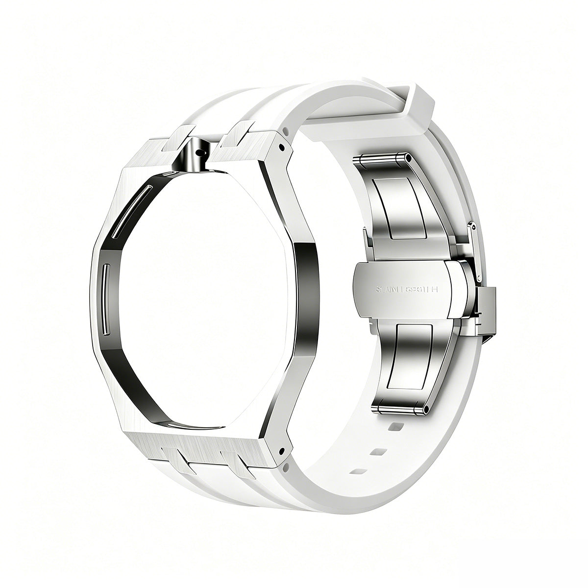 [Plus&Max]OAK POP WHITE STEEL SILICONE STRAP