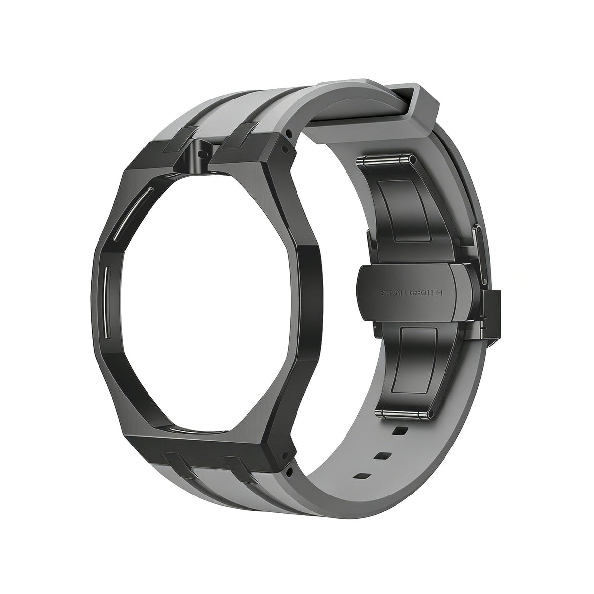 [Plus&Max]OAK POP BLACK STEEL CASE & SILICONE STRAP
