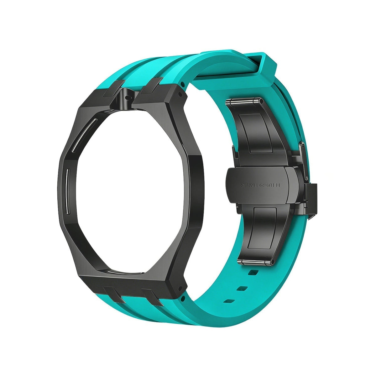 [Plus&Max]OAK POP BLACK STEEL CASE & SILICONE STRAP