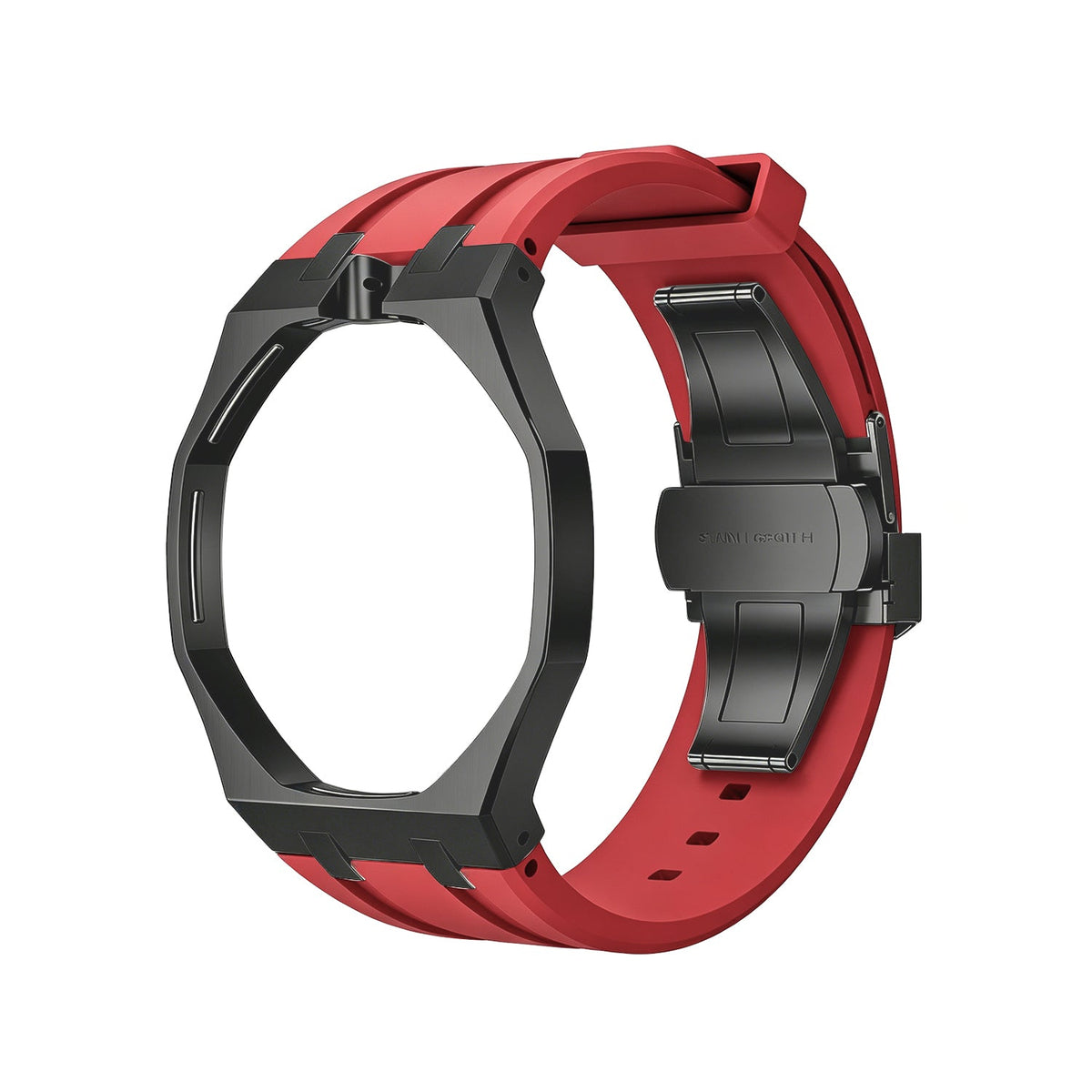 [Plus&Max]OAK POP BLACK STEEL CASE & SILICONE STRAP