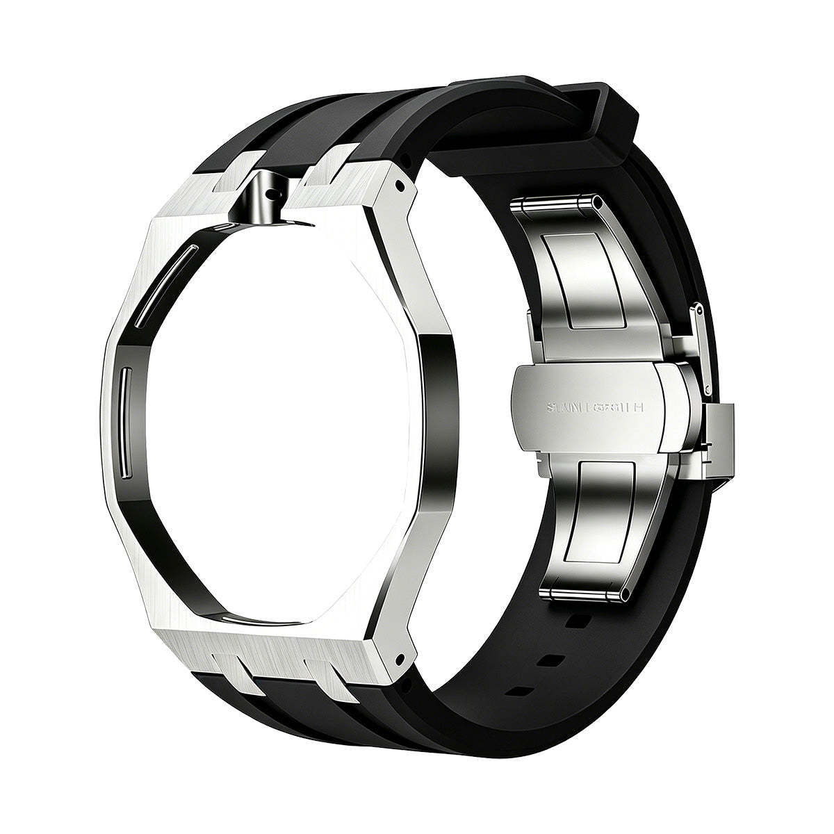 [Plus&Max]OAK POP BLACK STEEL SILICONE STRAP