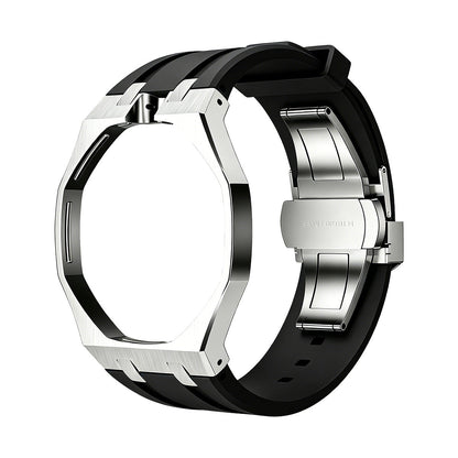[Plus&Max]OAK POP BLACK STEEL SILICONE STRAP