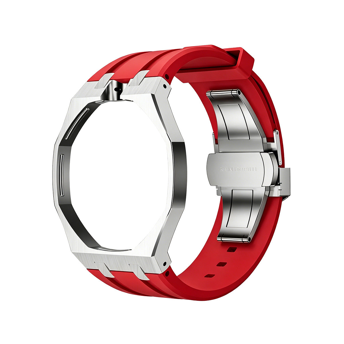 [Plus&Max]OAK POP RED STEEL SILICONE STRAP