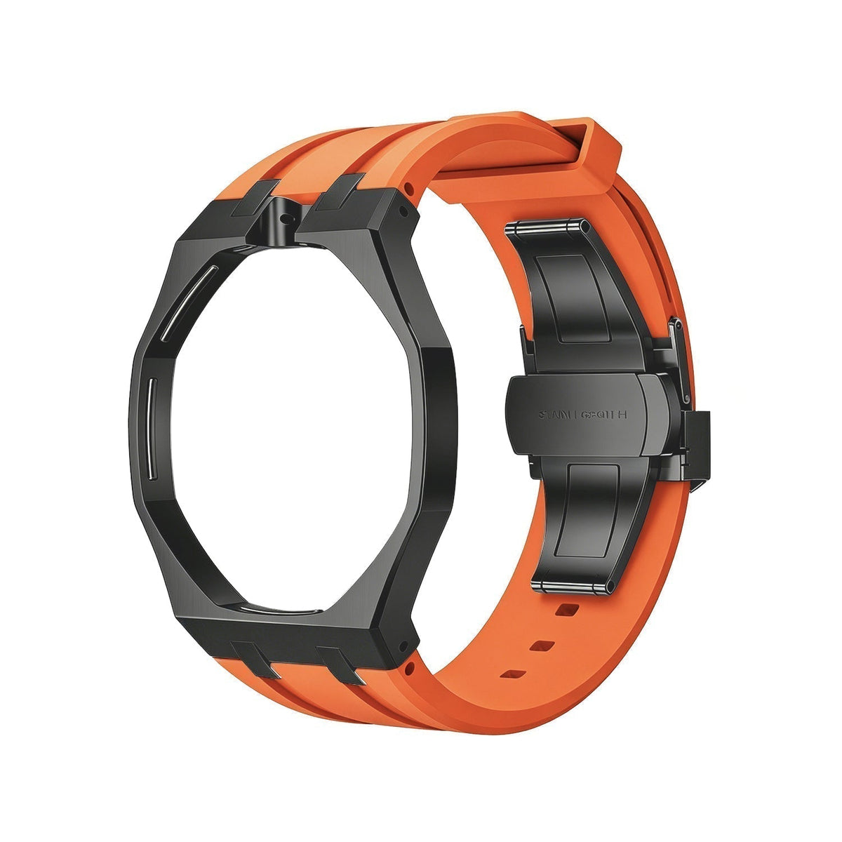 [Plus&Max]OAK POP BLACK STEEL CASE & SILICONE STRAP