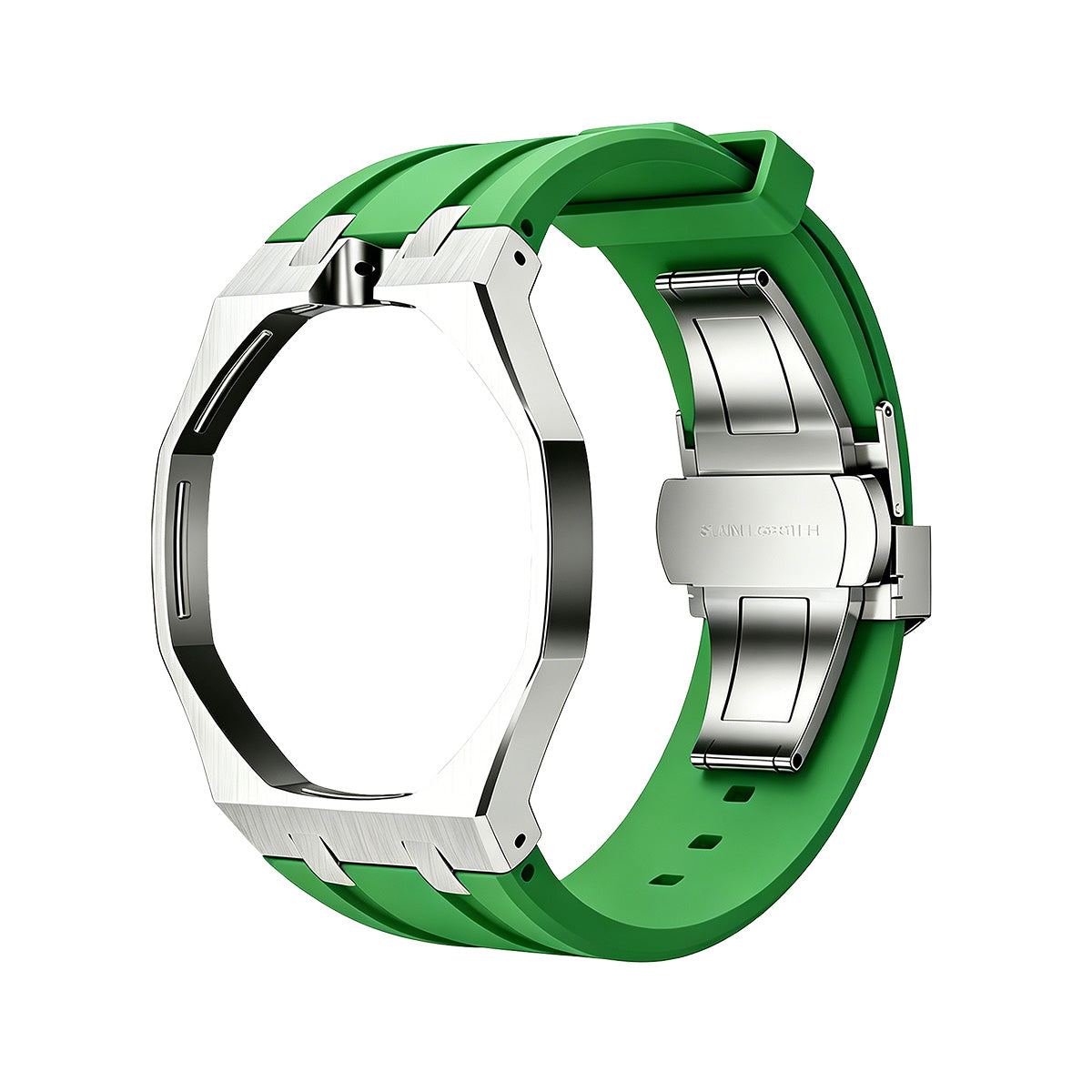 [Plus&Max]OAK POP GREEN STEEL SILICONE STRAP