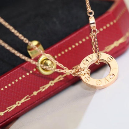 [Plus&Max]LOVE NECKLACE ADJUSTABLE ROSE GOLD 2 DIAMOND