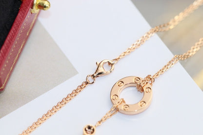 [Plus&Max]LOVE NECKLACE ADJUSTABLE ROSE GOLD 2 DIAMOND