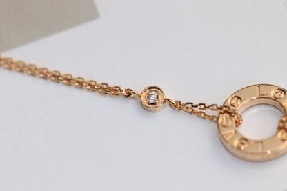 [Plus&Max]LOVE NECKLACE ADJUSTABLE ROSE GOLD 2 DIAMOND