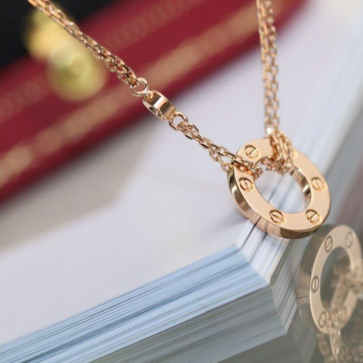 [Plus&Max]LOVE NECKLACE ADJUSTABLE ROSE GOLD 2 DIAMOND