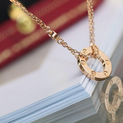 [Plus&Max]LOVE NECKLACE ADJUSTABLE ROSE GOLD 2 DIAMOND
