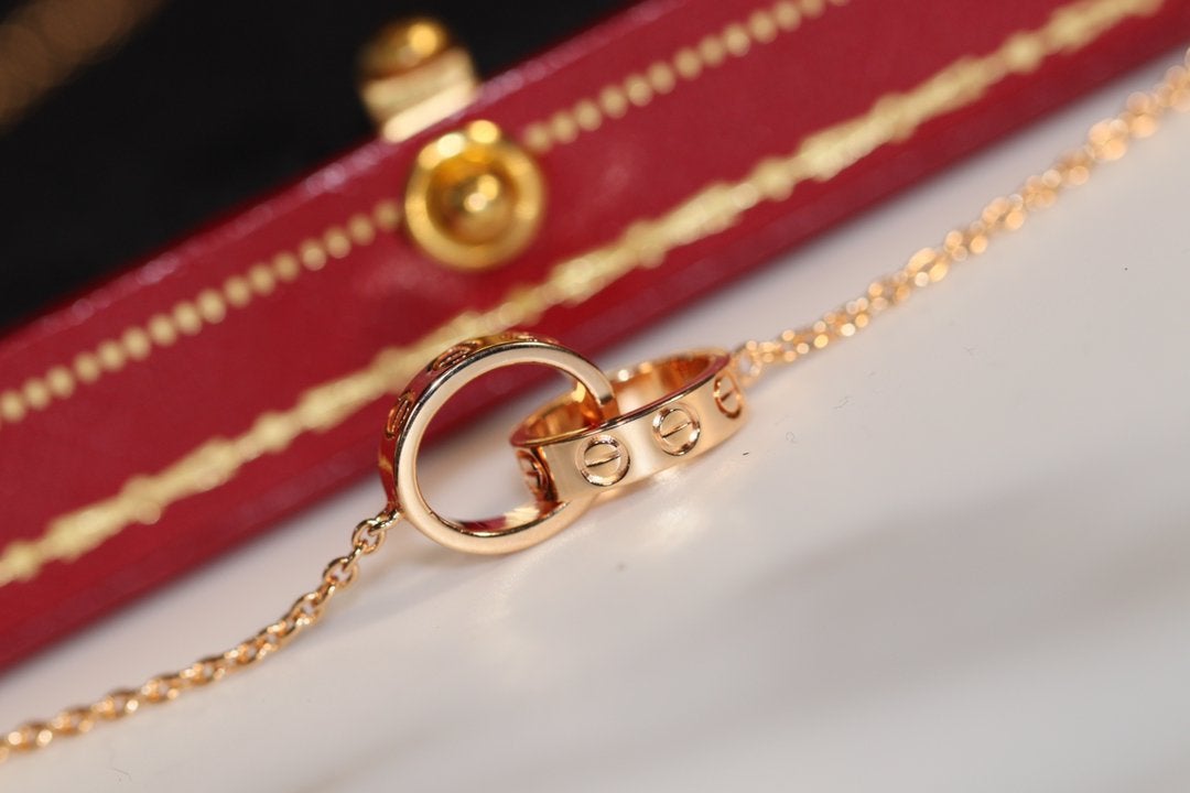 [Plus&Max]LOVE NECKLACE PINK GOLD AND SILVER