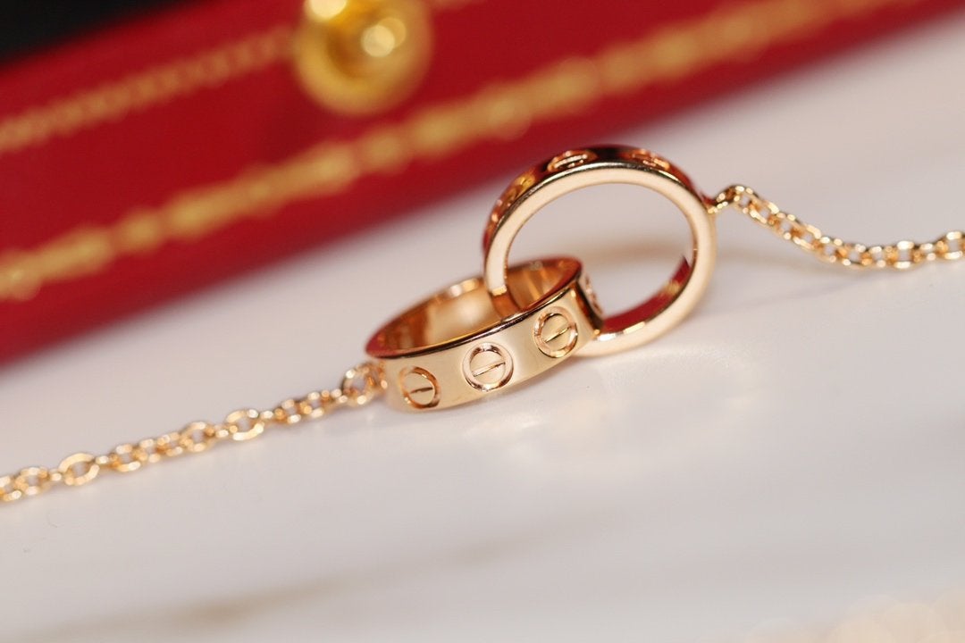 [Plus&Max]LOVE NECKLACE PINK GOLD AND SILVER