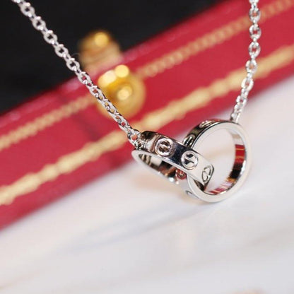 [Plus&Max]LOVE NECKLACE PINK GOLD AND SILVER