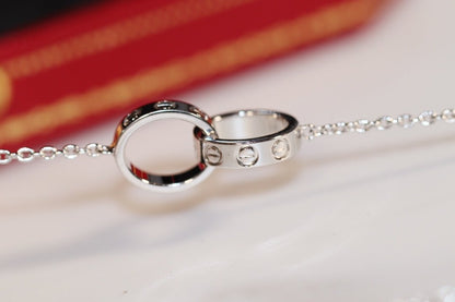 [Plus&Max]LOVE NECKLACE PINK GOLD AND SILVER