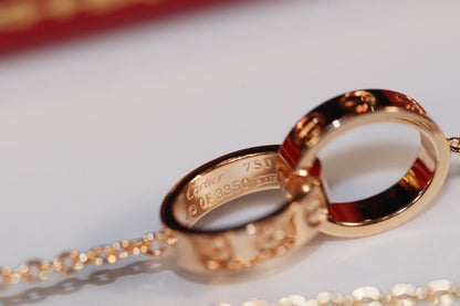 [Plus&Max]LOVE NECKLACE PINK GOLD AND SILVER