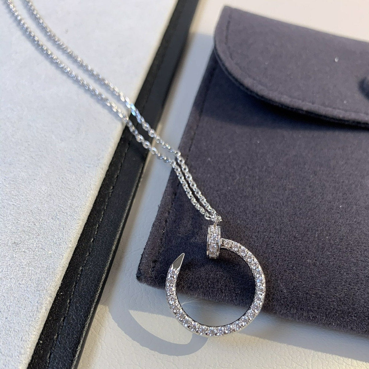 [Plus&Max]JUSTE NECKLACE SILVER DIAMONDS