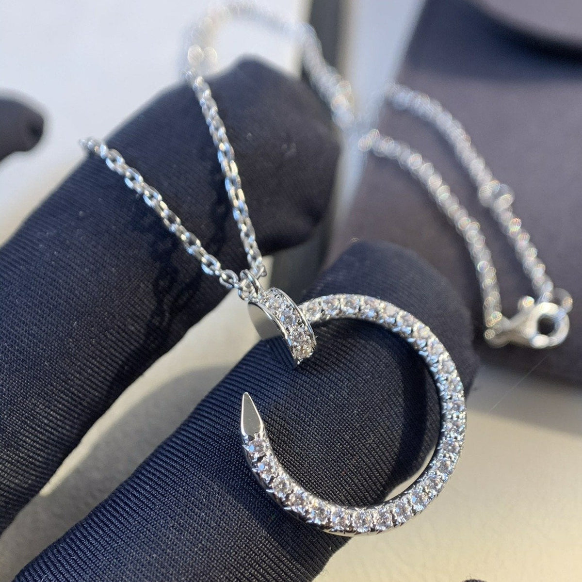 [Plus&Max]JUSTE NECKLACE SILVER DIAMONDS