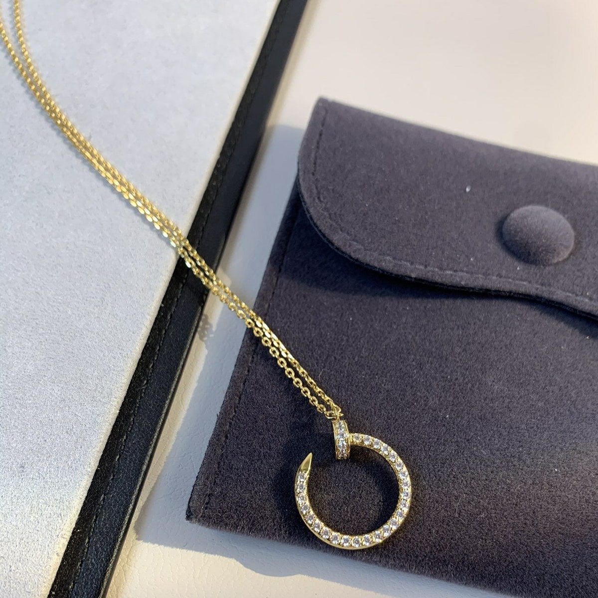 [Plus&Max]JUSTE NECKLACE GOLD DIAMONDS