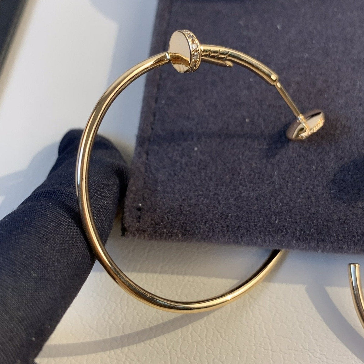 [Plus&Max]JUSTE EARRINGS GOLD DIAMONDS 1.8MM