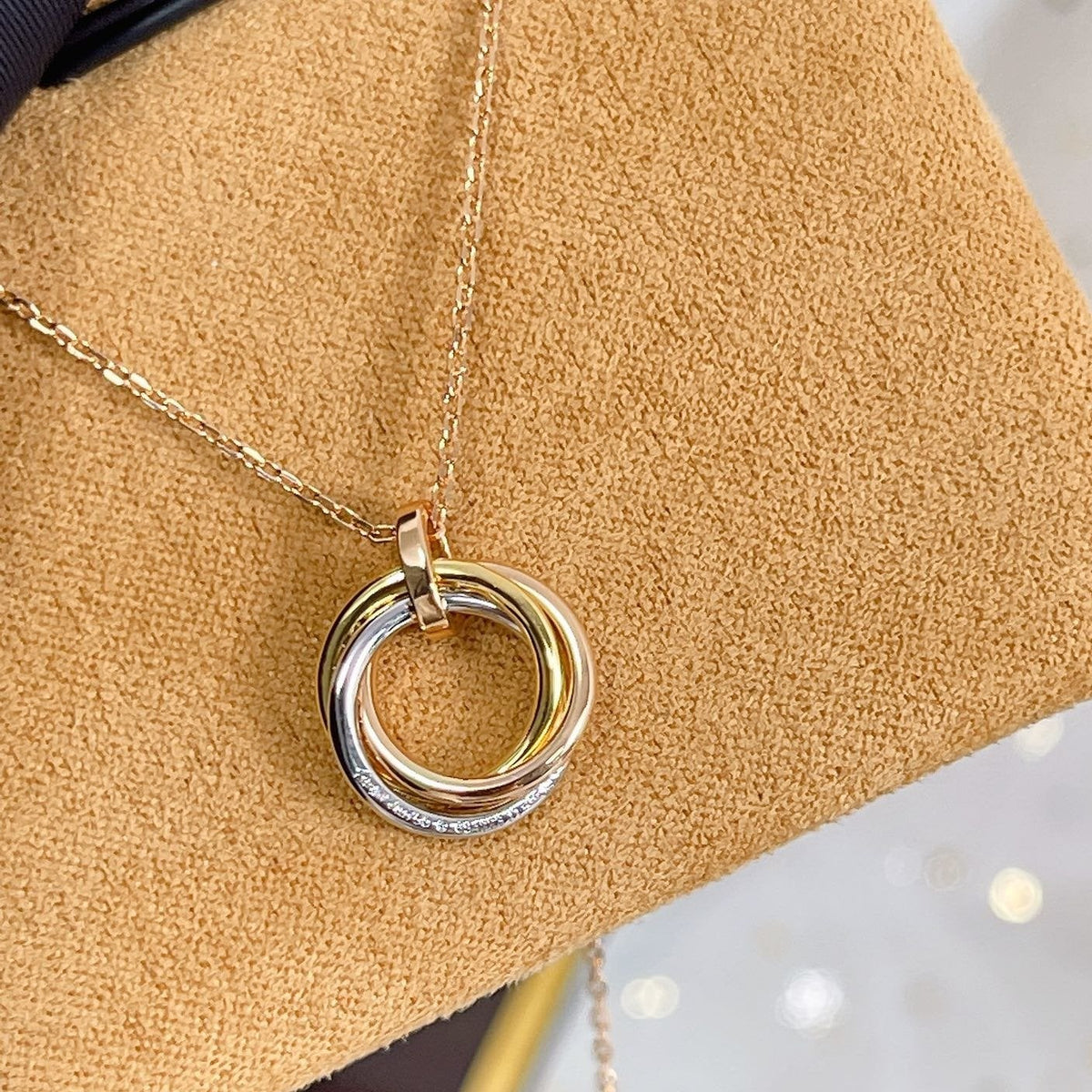 [Plus&Max]TRINITY NECKLACE SILVER GOLD PINK GOLD DIAMONDS