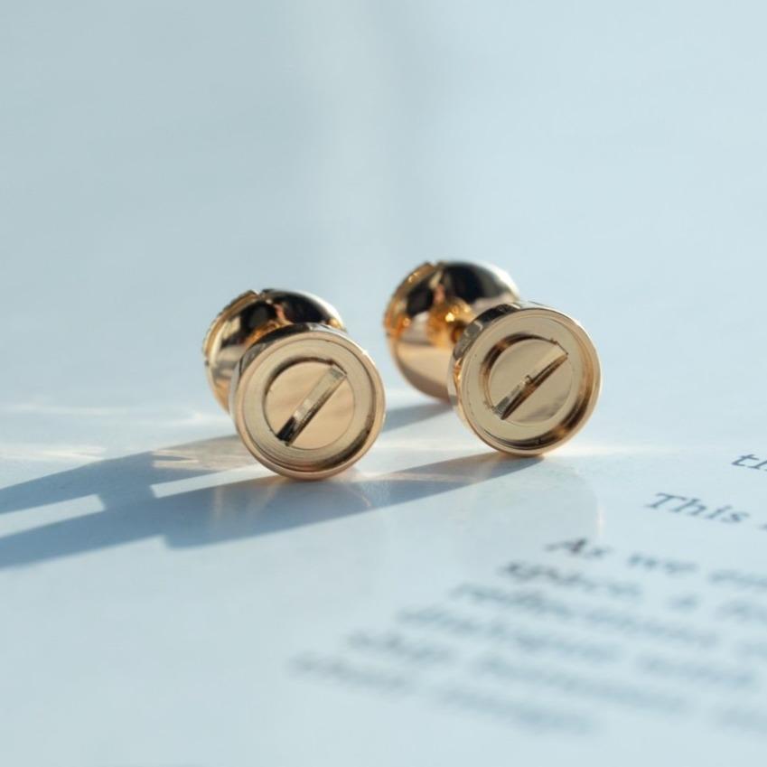 [Plus&Max]LOVE EARRINGS PINK GOLD 10MM