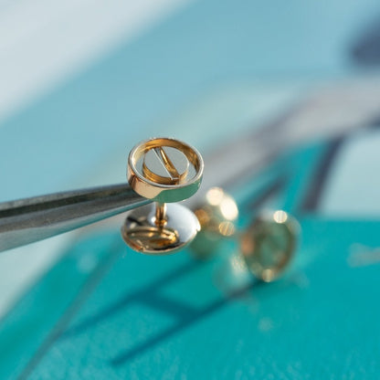 [Plus&Max]LOVE EARRINGS PINK GOLD 10MM