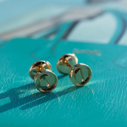 [Plus&Max]LOVE EARRINGS PINK GOLD 10MM