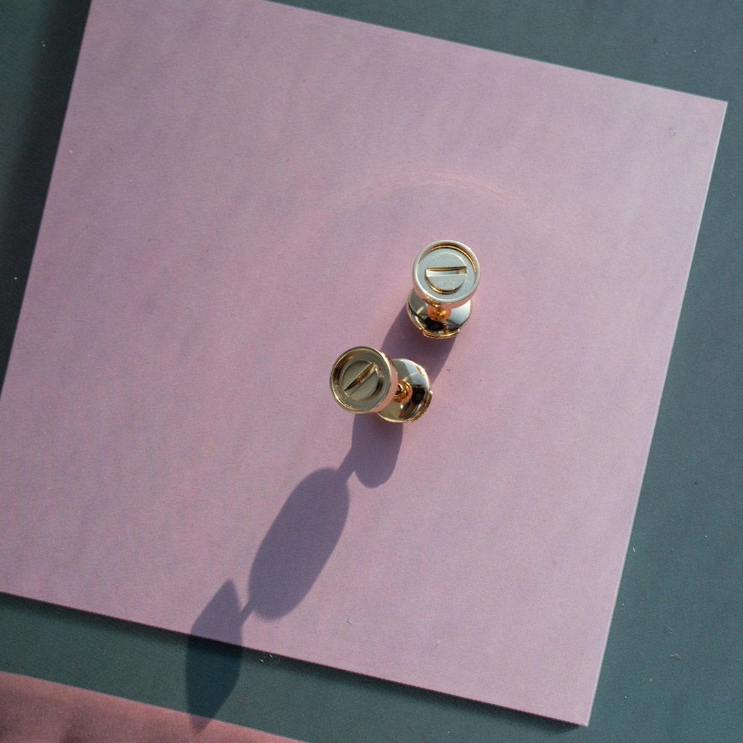 [Plus&Max]LOVE EARRINGS PINK GOLD 10MM