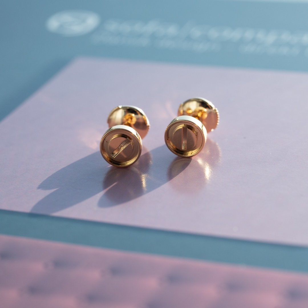 [Plus&Max]LOVE EARRINGS PINK GOLD 10MM