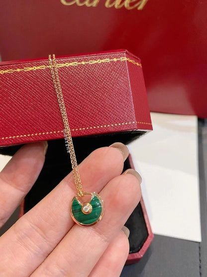 [Plus&Max]AMULETTE ROSE GOLD MALACHITE NECKLACE
