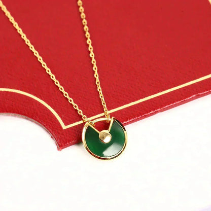 [Plus&Max]AMULETTE GOLD MALACHITE NECKLACE